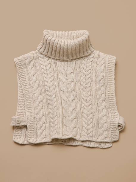 Plastron col roulé torsadé enfant Ecru 3 - vertbaudet enfant 