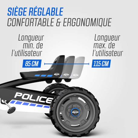Kart à pédales pour enfants, 2+ ans, buzzy police Black 3 - vertbaudet enfant 