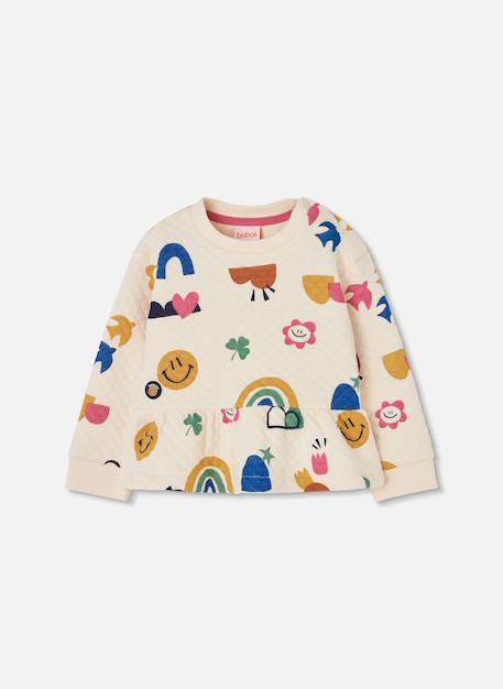 Fille-Pull, gilet, sweat-Sweat-shirt en maille fille imprimé