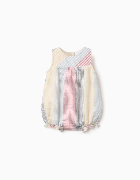 Barboteuse en coton à rayures you&me  - vertbaudet enfant