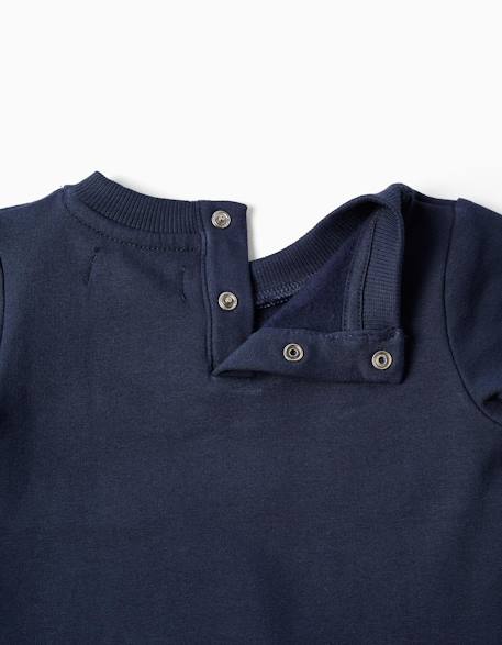 Ensemble sweat et pantalon de jogging en coton peigné Bleu foncé 3 - vertbaudet enfant 