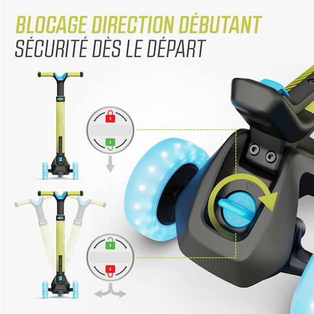 Trottinette pour enfants, 2+ ans, pliable, nexo menthe Blue+Lime+Red 9 - vertbaudet enfant 