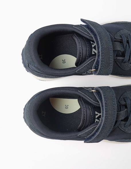 Baskets bi-matière avec semelle antidérapante Bleu 3 - vertbaudet enfant 