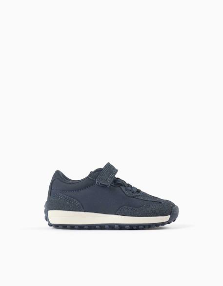 Baskets bi-matière avec semelle antidérapante Bleu 1 - vertbaudet enfant 