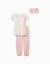 Pyjama à manches courtes en coton avec masque rembourré Blanc 1 - vertbaudet enfant 