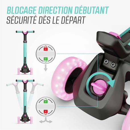 Trottinette pour enfants, 2+ ans, pliable, led-deck, nexo bleu Blue+Lime+Mint+Red 15 - vertbaudet enfant 