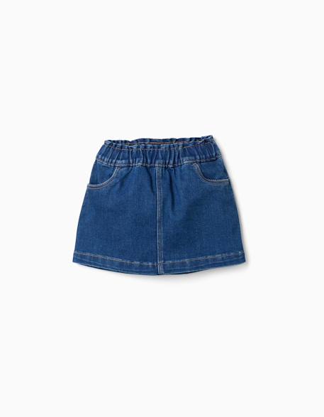 Jupe en jean avec 4 poches Bleu 1 - vertbaudet enfant 