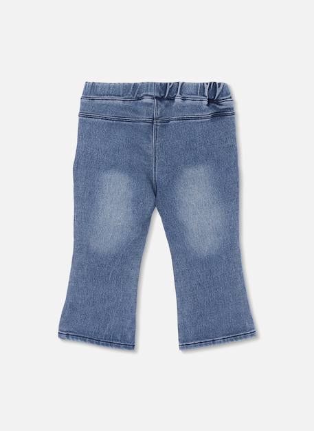Pantalon denim fille avec patches de fleurs Bleu 2 - vertbaudet enfant 