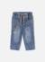 Pantalon denim garçon avec patches Bleu 2 - vertbaudet enfant 