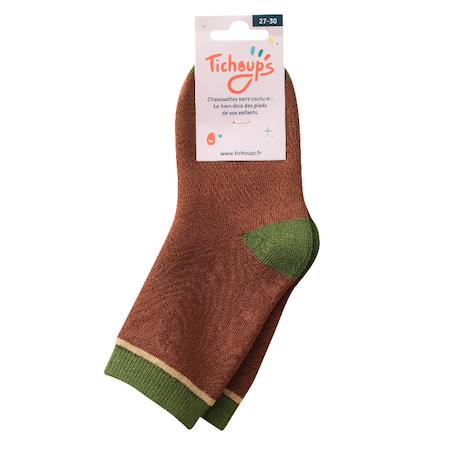 Chaussettes sans couture unies Marron 3 - vertbaudet enfant 