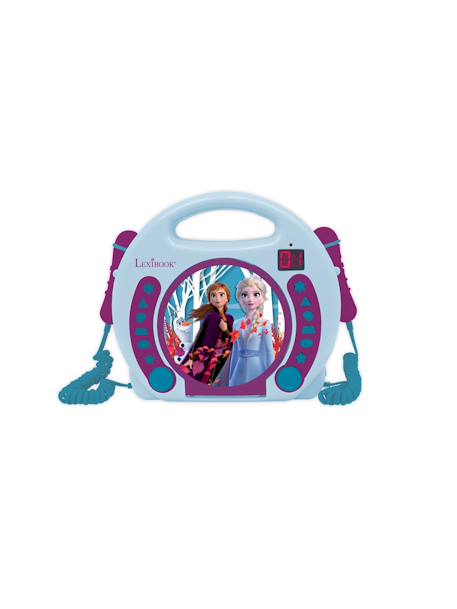 Lecteur cd portable avec 2 microphones reine des neiges Violet 1 - vertbaudet enfant 