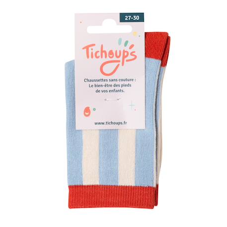 Chaussettes sans couture rayées Bleu 3 - vertbaudet enfant 