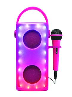 Jouet-Enceinte bluetooth lumineuse rose avec micro