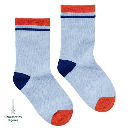 Chaussettes sans couture unies Bleu 1 - vertbaudet enfant 