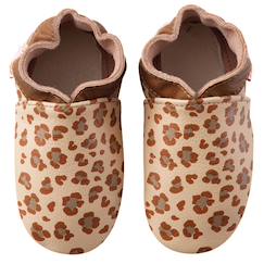 Chaussures-Chaussures bébé 17-26-Chaussons-Chaussons bébé cuir souple léopard