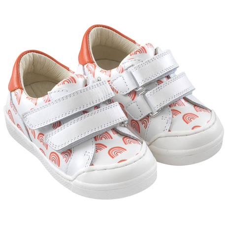 Baskets cuir enfant happy Blanc 1 - vertbaudet enfant 