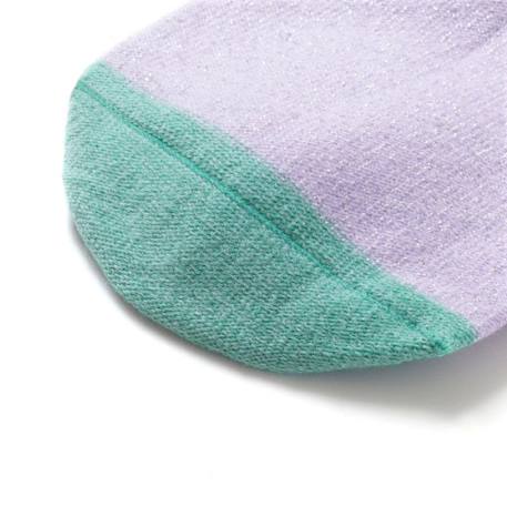 Chaussettes sans couture unies paillettes Vert+Violet 2 - vertbaudet enfant 