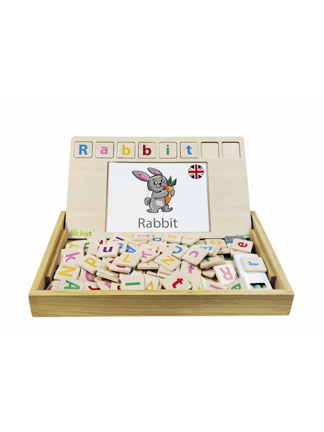 Bio toys l’ecole des mots bilingue français- anglais - jeu en bois Beige 2 - vertbaudet enfant 