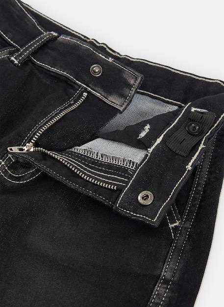 Pantalon denim garçon avec coutures Noir 3 - vertbaudet enfant 