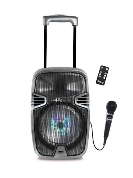 Systeme karaoke Bluetooth avec roulettes, lumières et micro Noir 1 - vertbaudet enfant 