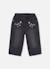 Pantalon denim fille brodé de fleurs Noir 1 - vertbaudet enfant 