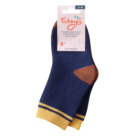 Chaussettes sans couture unies Bleu 3 - vertbaudet enfant 