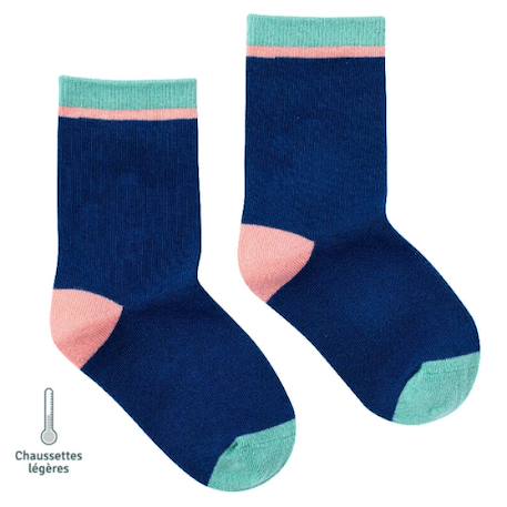 Chaussettes sans couture unies Bleu 1 - vertbaudet enfant 