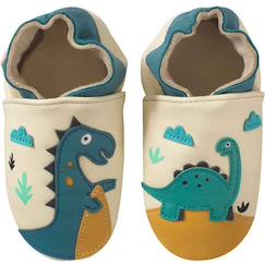 Chaussures-Chaussures fille 23-38-Chaussons-Chaussons bébé cuir souple théodore et isaure les dinosaures