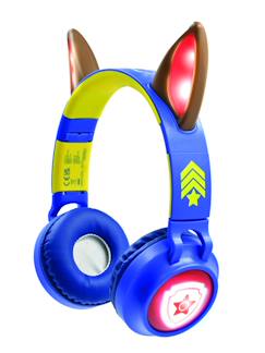 Jouet-Multimédia-Casque lumineux pliable bluetooth et filaire chase de la pat' patroulle avec limitation du volume