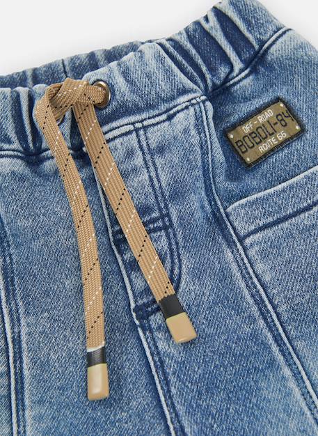 Pantalon denim garçon avec patches Bleu 4 - vertbaudet enfant 