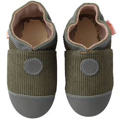 Chaussures-Chaussures fille 23-38-Chaussons-Chaussons bébé cuir souple velours