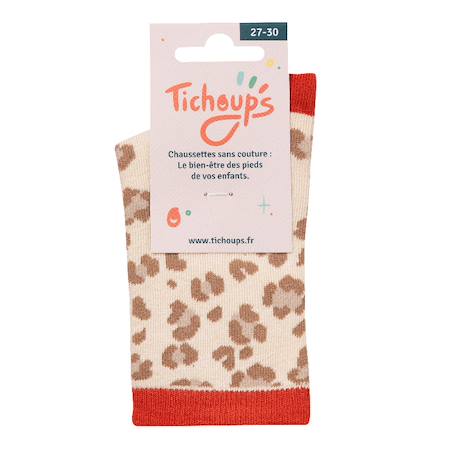 Chaussettes sans couture léopard Beige 3 - vertbaudet enfant 