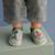 Chaussons cuir souple petit ours brun Bleu 3 - vertbaudet enfant 