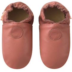 Chaussures-Chaussures fille 23-38-Chaussons-Chaussons bébé cuir souple uni