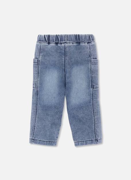 Pantalon denim garçon avec patches Bleu 3 - vertbaudet enfant 