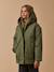 Parka courte doublée léopard - collection junior Vert olive 6 - vertbaudet enfant 