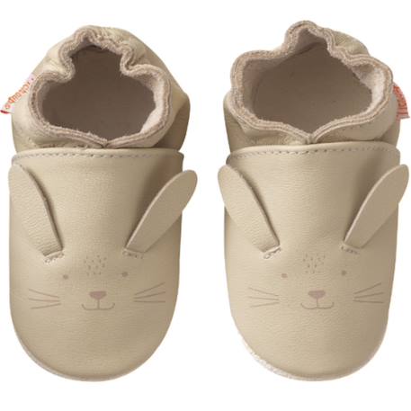 Chaussons cuir souple marcelin le lapin Beige 1 - vertbaudet enfant 