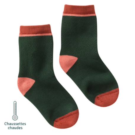Chaussettes sans couture unies Vert 1 - vertbaudet enfant 