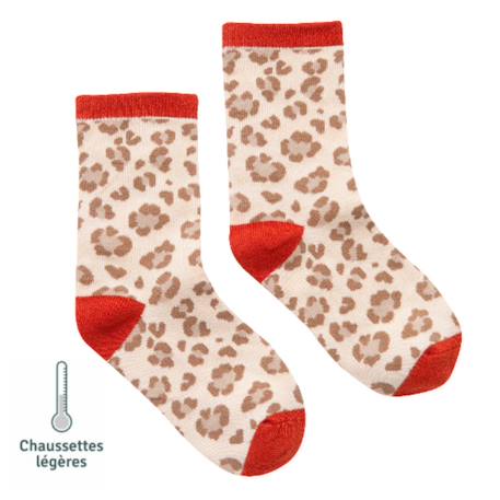 Chaussettes sans couture léopard Beige 1 - vertbaudet enfant 