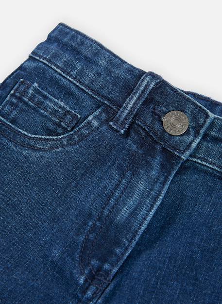 Pantalon denim fille wide leg élastique Bleu 4 - vertbaudet enfant 