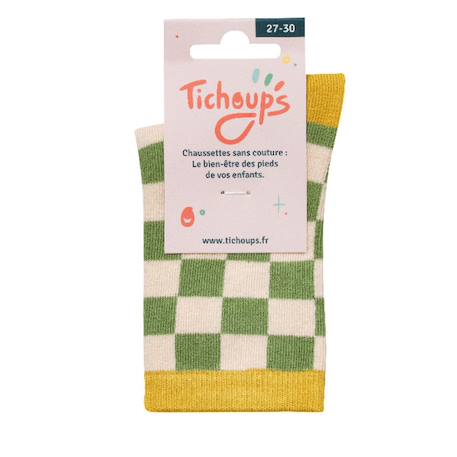 Chaussettes sans couture damier Vert 3 - vertbaudet enfant 