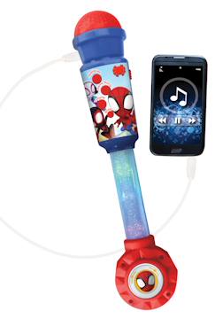 Jouet-Microphone spiderman avec tube lumineux et enceinte