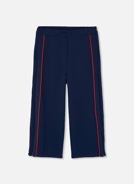 Pantalon fille avec bande latérale Bleu 1 - vertbaudet enfant 