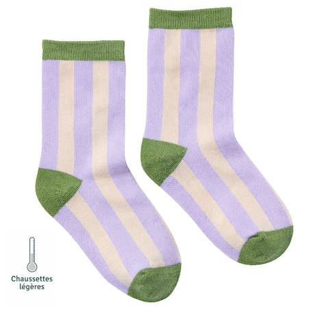 Fille-Sous-vêtement-Chaussettes sans couture rayées