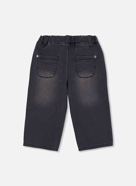 Pantalon denim fille brodé de fleurs Noir 3 - vertbaudet enfant 