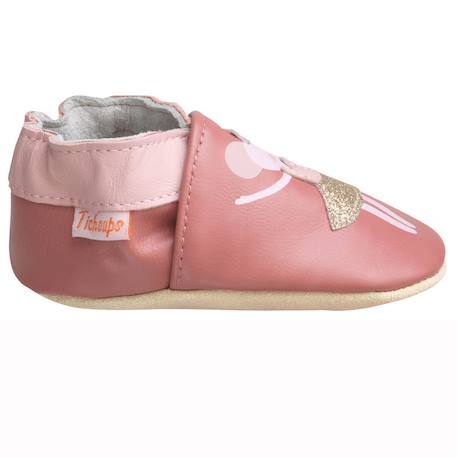 Chaussons bébé cuir souple coralie la souris Rose 2 - vertbaudet enfant 