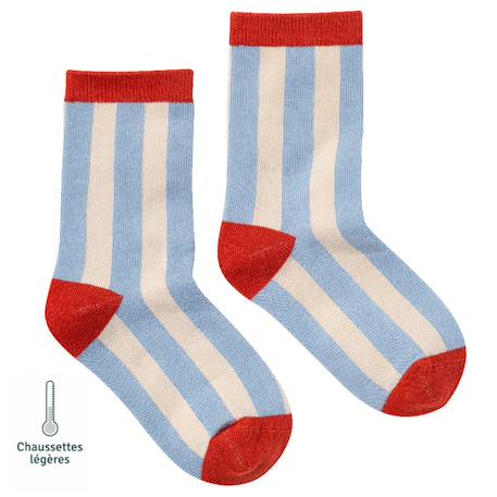 Fille-Sous-vêtement-Chaussettes sans couture rayées