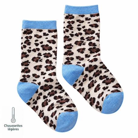 Fille-Sous-vêtement-Chaussettes sans couture léopard