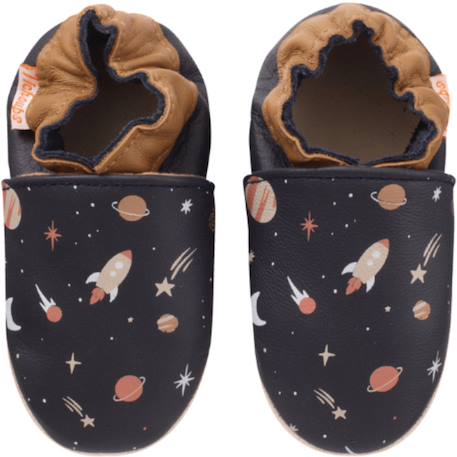 Chaussons bébé cuir souple maxence dans l'espace Bleu marine 1 - vertbaudet enfant 