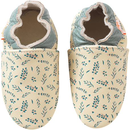 Chaussons bébé cuir souple jo l'eucalyptus Beige 1 - vertbaudet enfant 